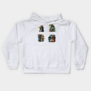 Chess colourful sticker pack Kids Hoodie